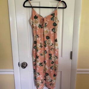 DNA couture peach floral summer dress